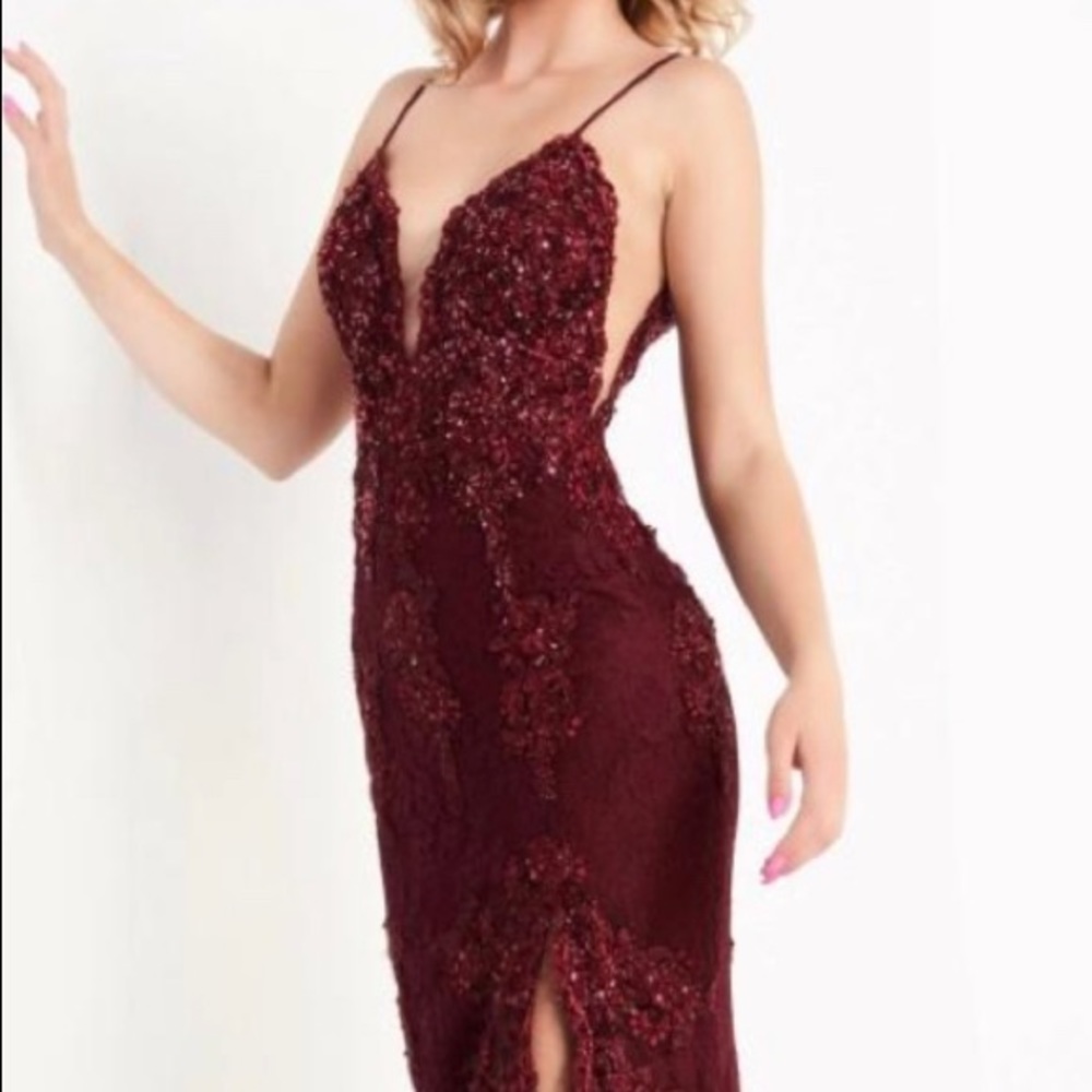 Burgundy Lace Gown